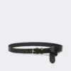 Leather belt with tip, black Leather belt with tip, black
