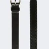 Leather belt with tip, black Leather belt with tip, black