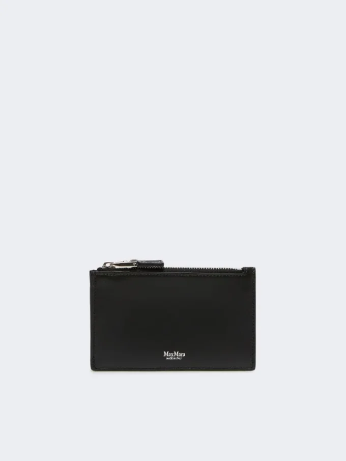 Leather card holder, black Leather card holder, black