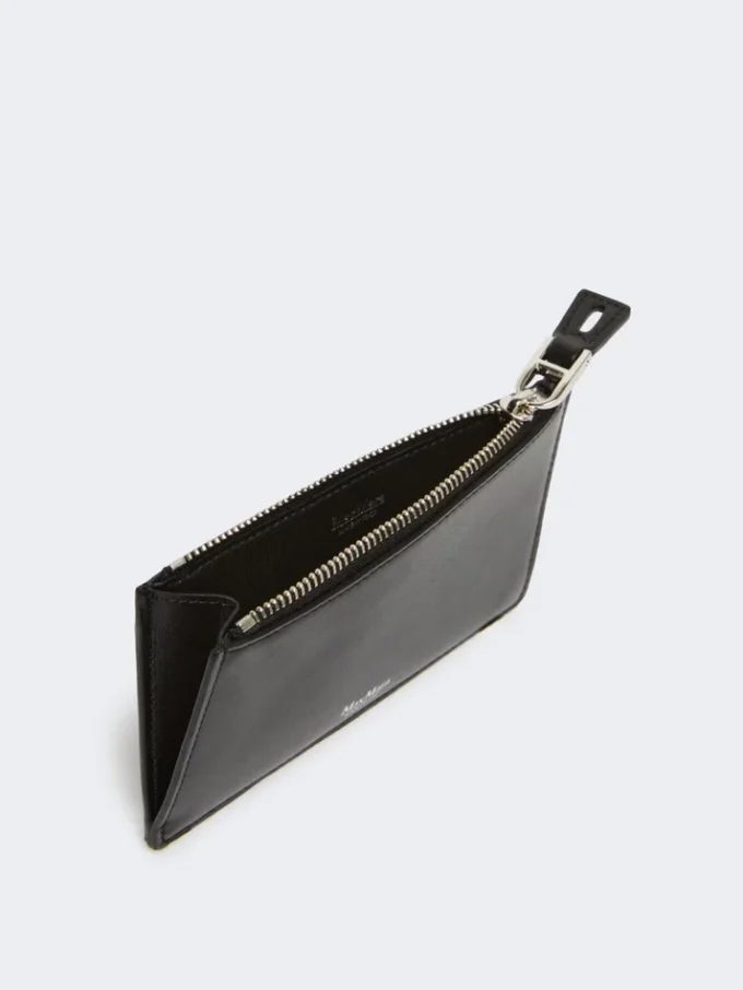 Leather card holder, black Leather card holder, black
