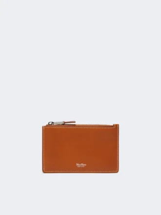 Leather card holder, rust