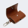 Leather earphone pouch, amber brown Leather earphone pouch, amber brown