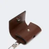Leather earphone pouch, cocoa Leather earphone pouch, cocoa