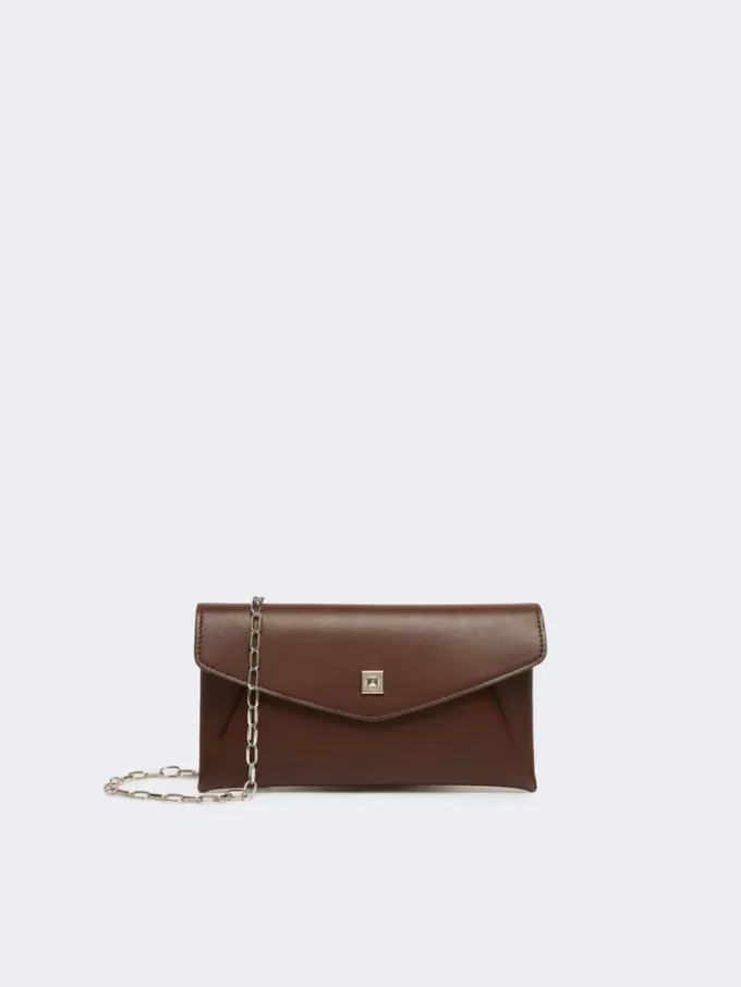 Leather envelope wallet, cocoa