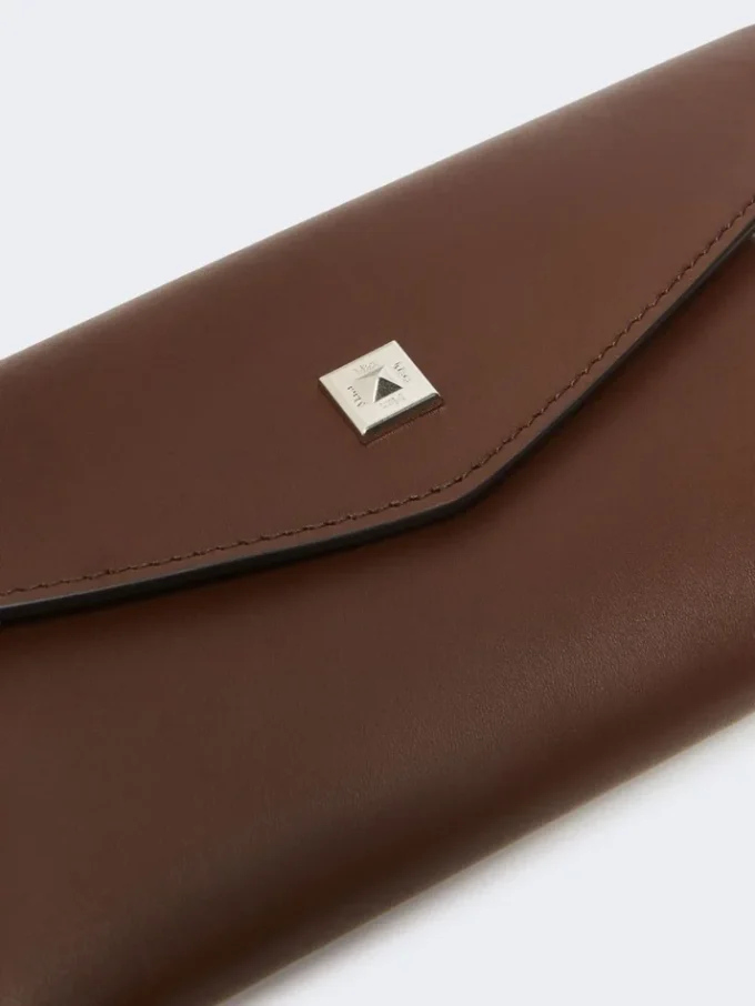 Leather envelope wallet, cocoa