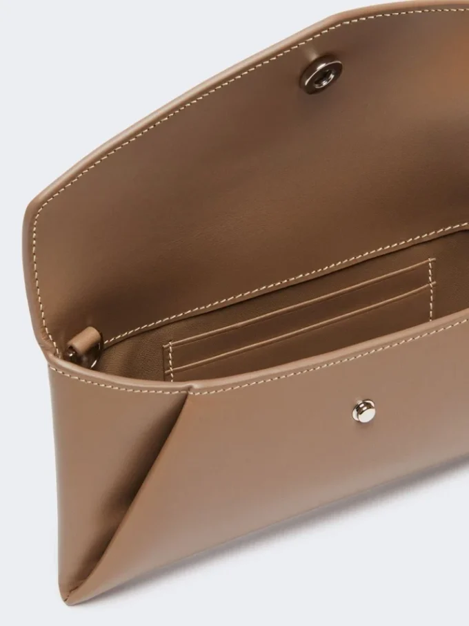 Leather envelope wallet, mud