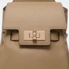 Leather, one-shoulder margaux backpack, mud