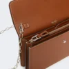 Leather phone pouch, amber brown