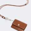 Leather purse, amber brown