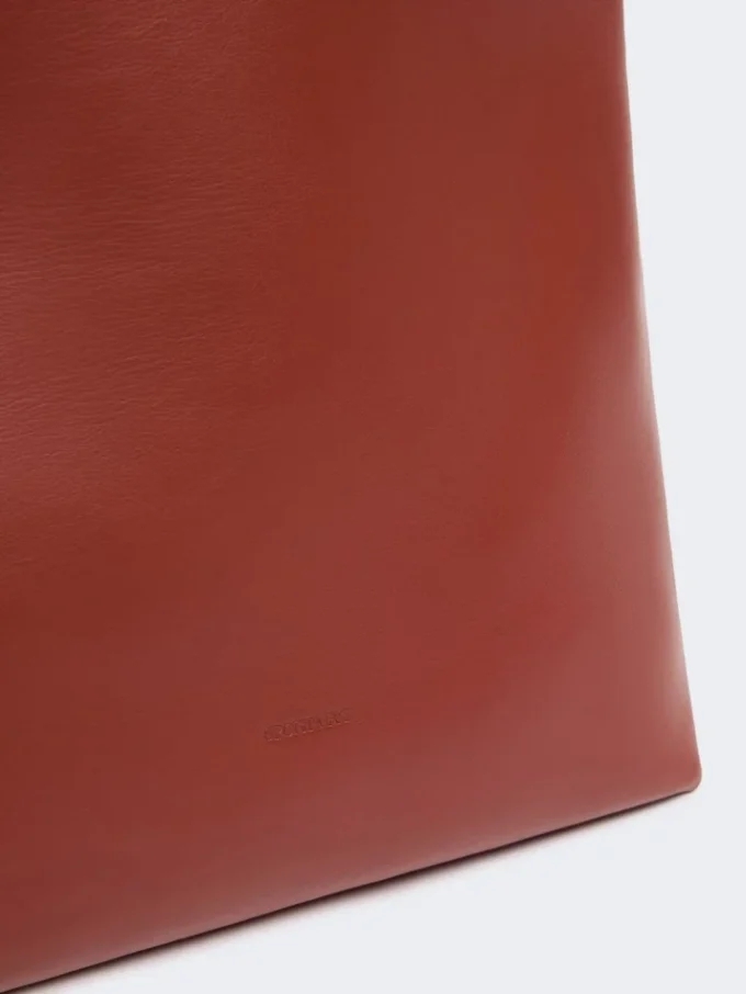 Leather s-buckle shopper bag, rust Leather s-buckle shopper bag, rust