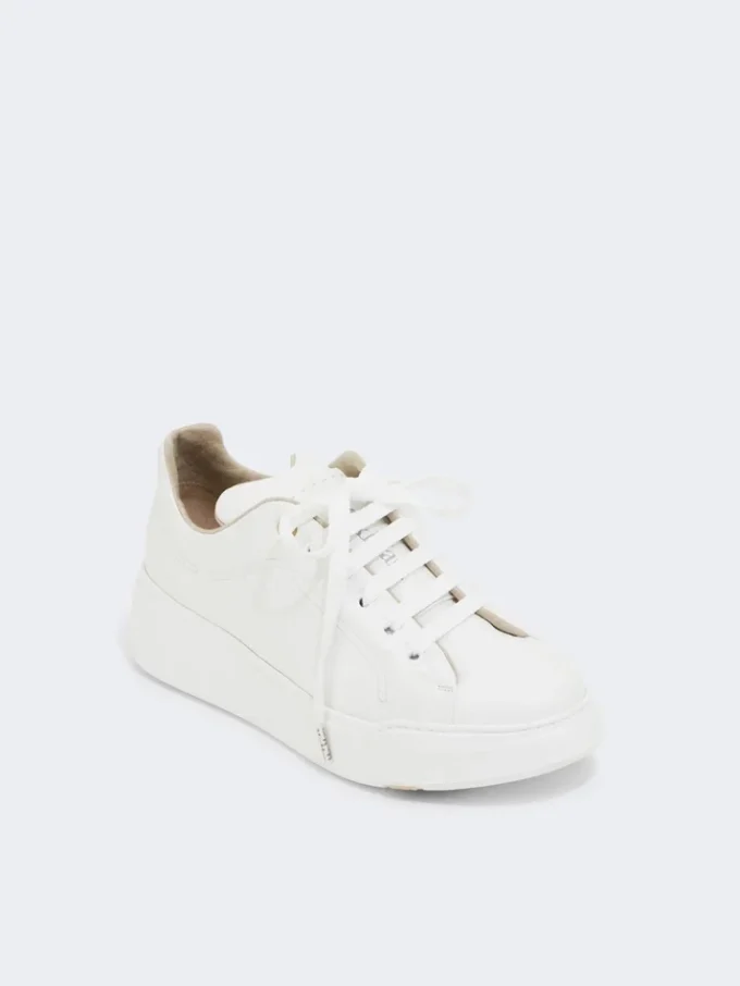 Leather sneakers, optical white Leather sneakers, optical white
