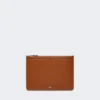 Leather tablet sleeve, amber brown