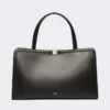 Leather tote bag, black