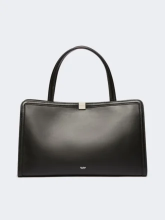 Leather tote bag, black