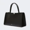 Leather tote bag, black