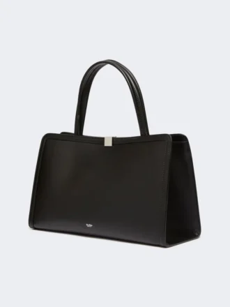 Leather tote bag, black