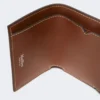 Leather tri-fold purse, amber brown