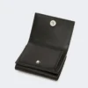 Leather tri-fold purse, black Leather tri-fold purse, black
