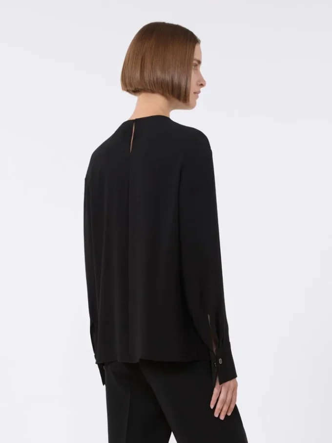Lightweight cady blouse, black Lightweight cady blouse, black