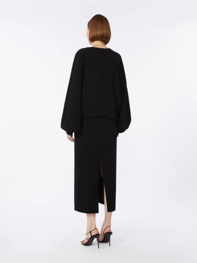 Lightweight cady dress, black