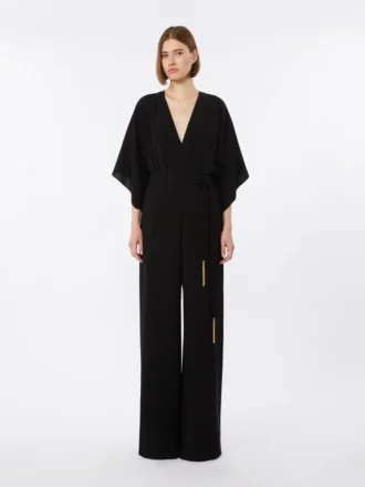 Lightweight cady jumpsuit, black