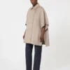 Lightweight cashmere broadcloth cape, tawny bronze brown