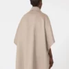 Lightweight cashmere broadcloth cape, tawny bronze brown