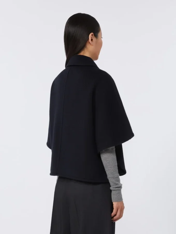 Lightweight cashmere cape, ultramarine