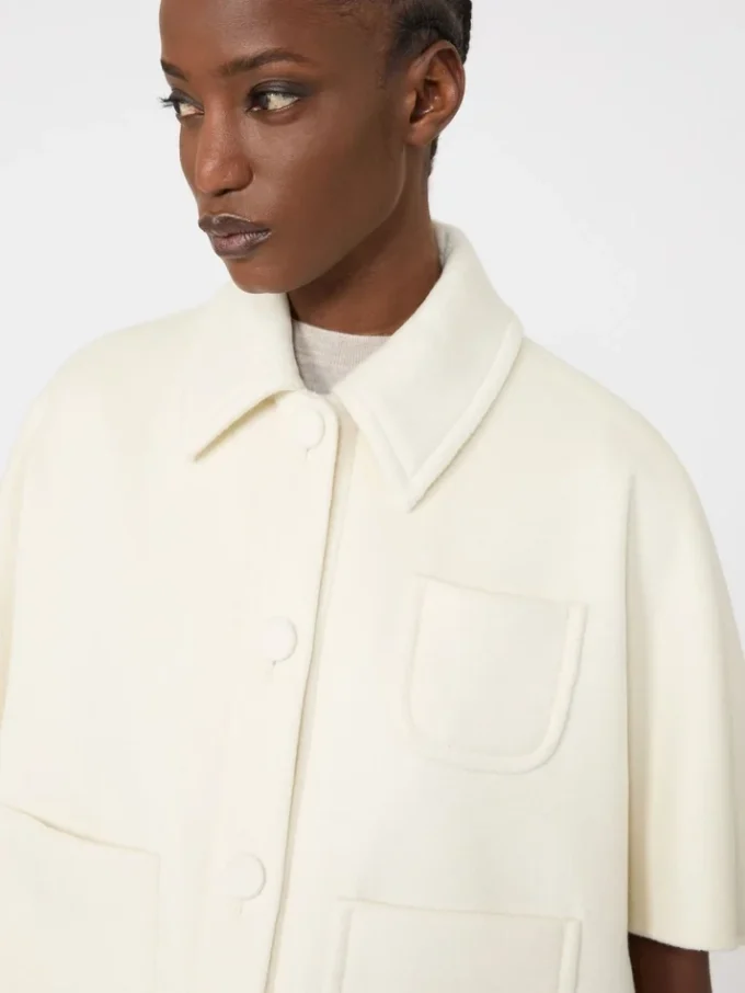 Lightweight cashmere cape, white