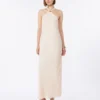 Lightweight satin dress, beige pink
