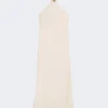 Lightweight satin dress, beige pink