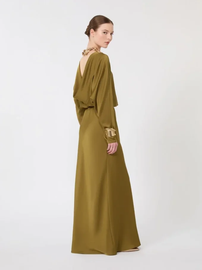 Lightweight satin dress, kaki Lightweight satin dress, kaki