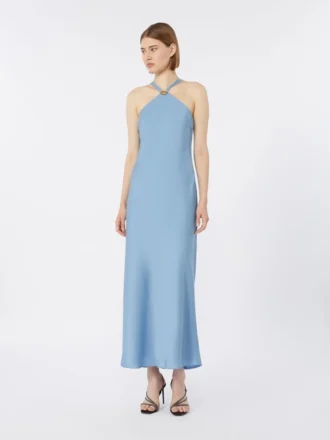 Lightweight satin dress, light blue