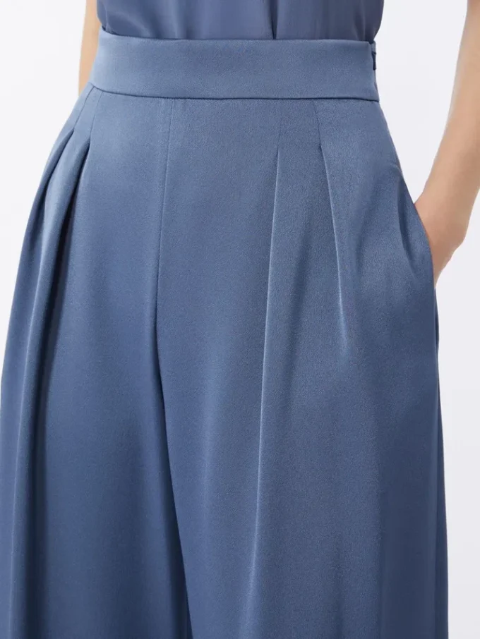 Lightweight satin trousers, avio