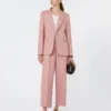 Linen and cotton canvas blazer, antique rose