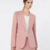 Linen and cotton canvas blazer, antique rose