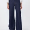 Linen and cotton denim jeans, navy