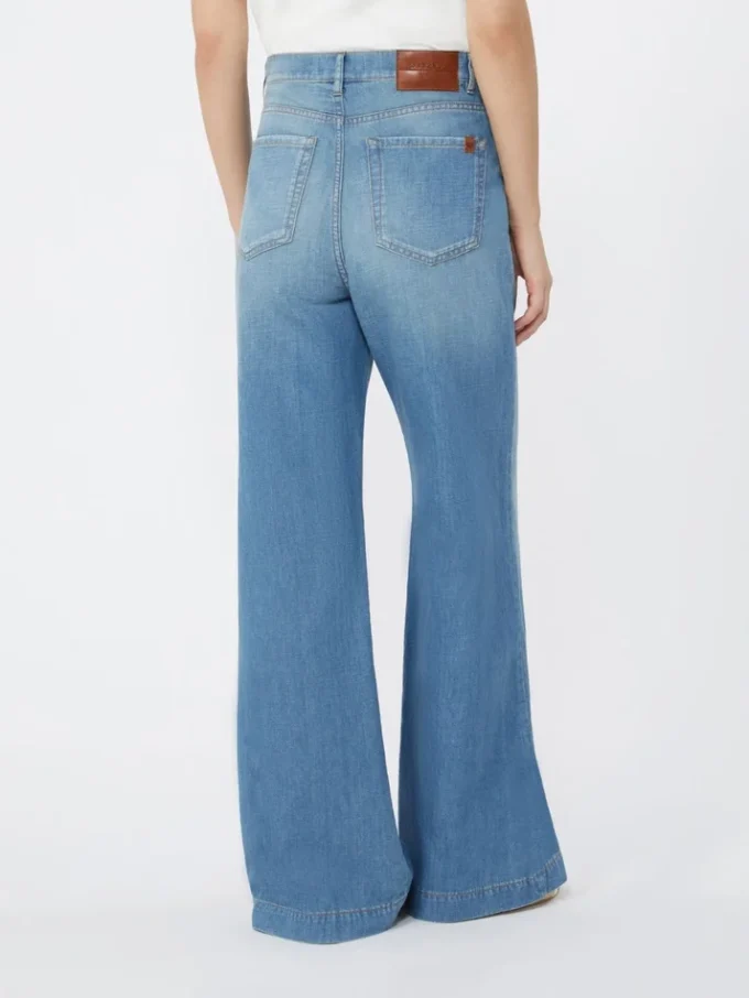 Linen and cotton denim jeans, navy