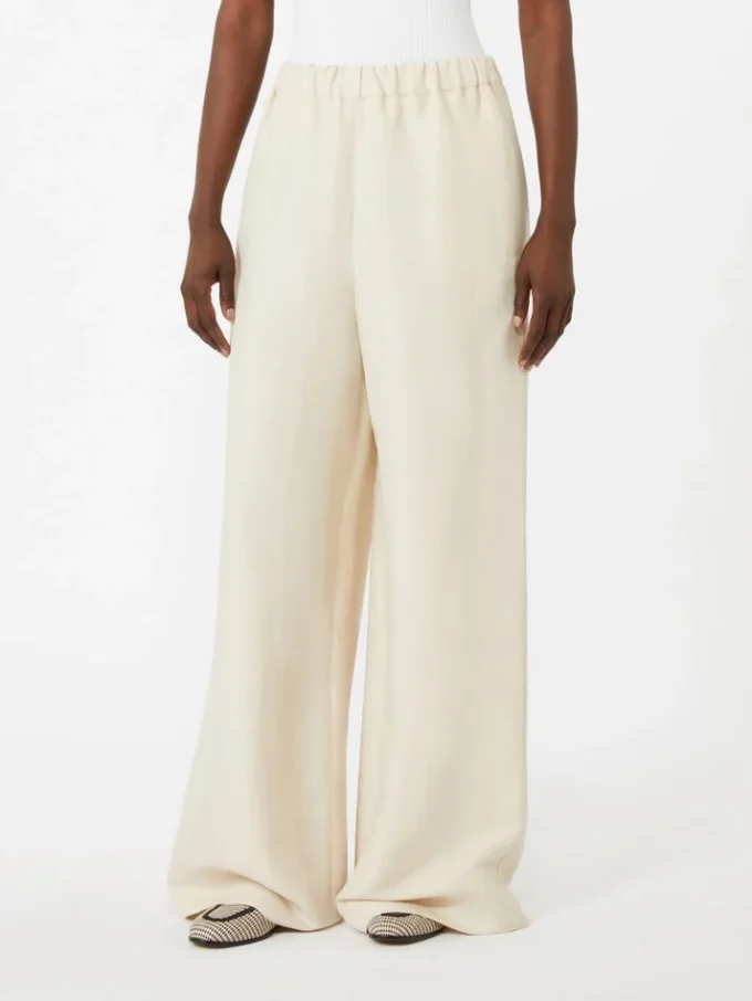 Linen and silk trousers, beige