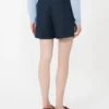 Linen basketweave shorts, midnightblue
