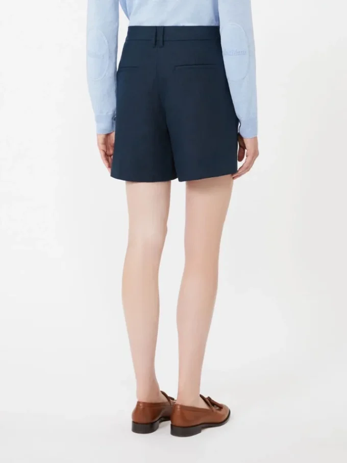 Linen basketweave shorts, midnightblue