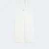 Linen basketweave trousers, white