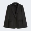 Linen canvas blazer, black