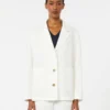 Linen canvas boxy jacket, white