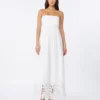 Linen canvas bustier dress, white Linen canvas bustier dress, white
