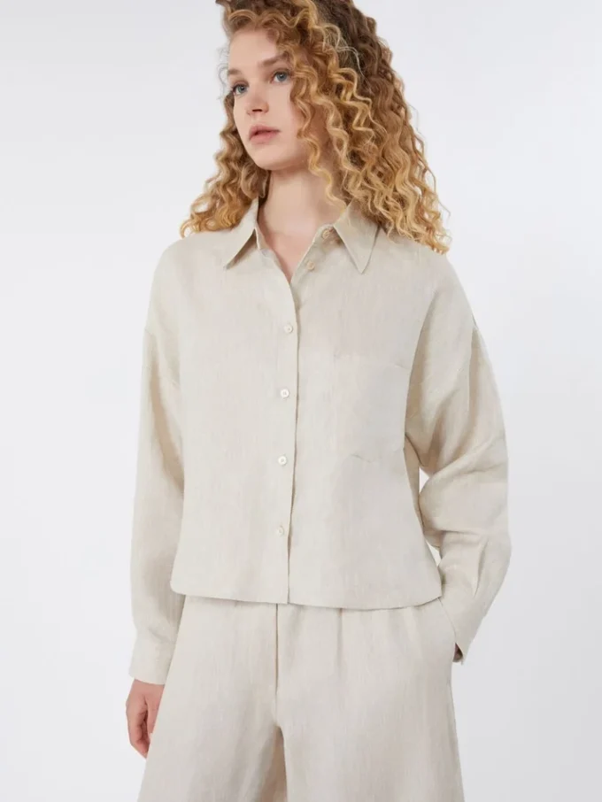 Linen canvas jacket, ecru