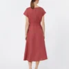 Linen canvas midi dress, cherry Linen canvas midi dress, cherry