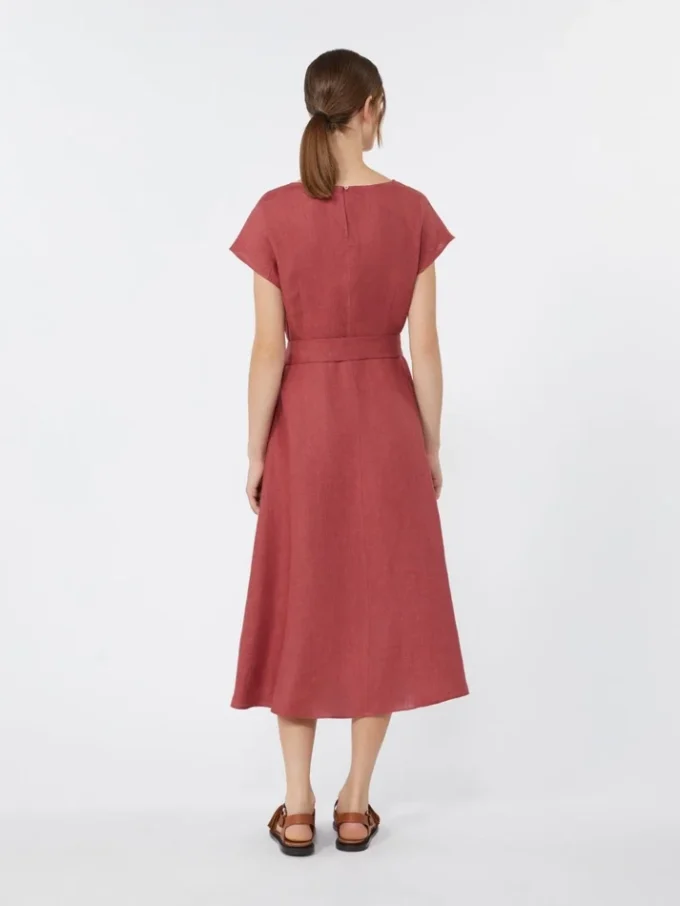 Linen canvas midi dress, cherry Linen canvas midi dress, cherry