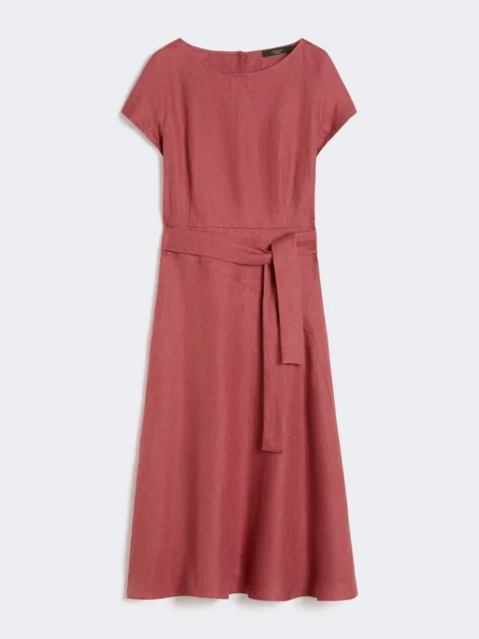 Linen canvas midi dress, cherry Linen canvas midi dress, cherry