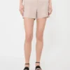Linen canvas shorts, camel